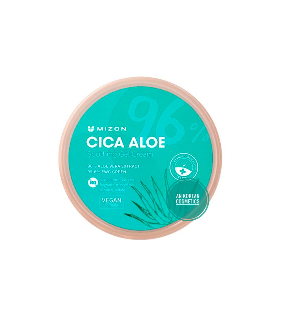 Mizon Cica Aloe 96% Soothing Gel Cream - Гел-крем за лице и тяло с екстракт от алое вера и центела азиатика